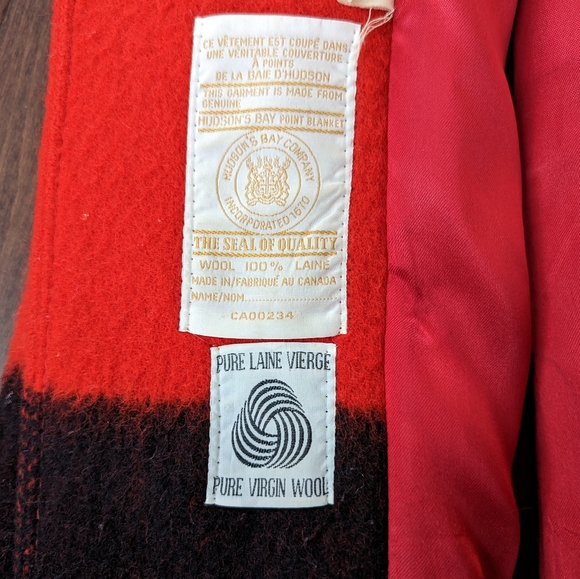 Vintage Hudson's Bay Company HBC Red Wool point blanket coat - Picture 5 of 12